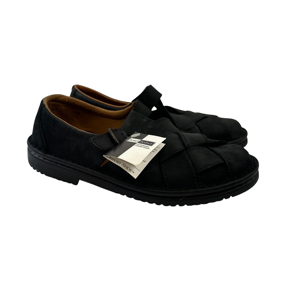 Josef Seibel Black Leather Quilted Flats
